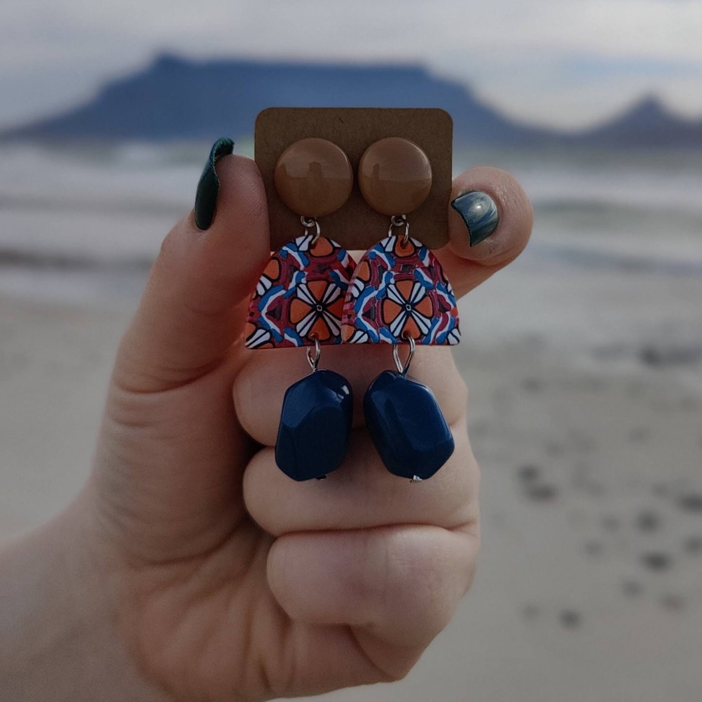 Mustard & Deep Turquois Earrings