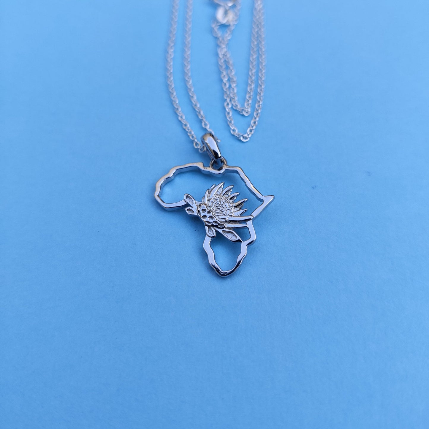 Protea Africa pendant with chain