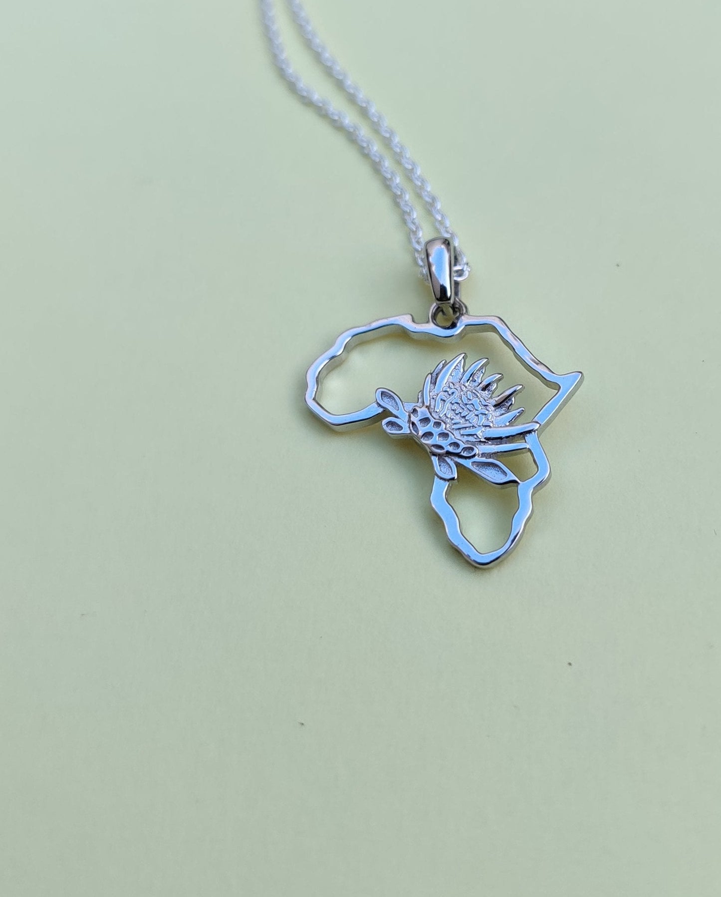 Protea Africa pendant with chain