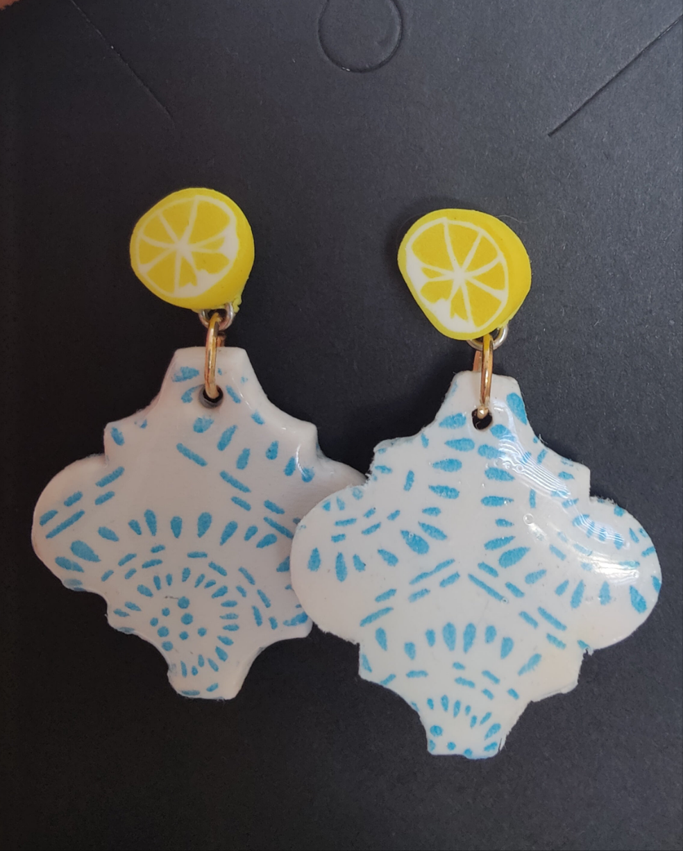 Lemon Twist Tiles Earrings