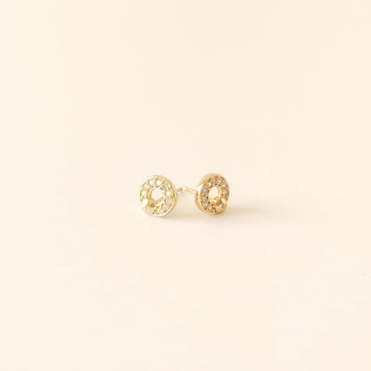 donut shaped earring with cubic zirconia