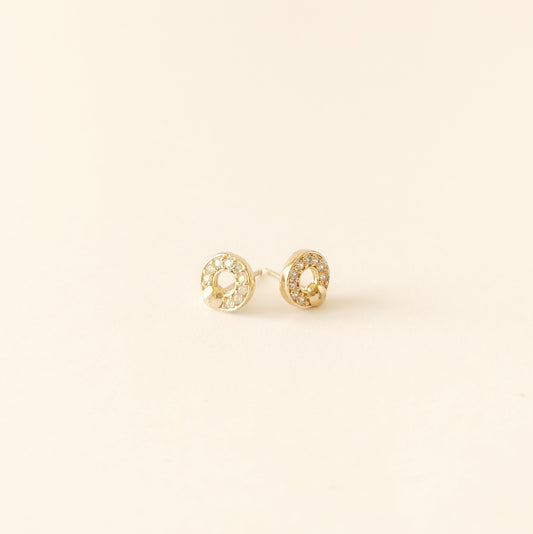 donut shaped earring with cubic zirconia