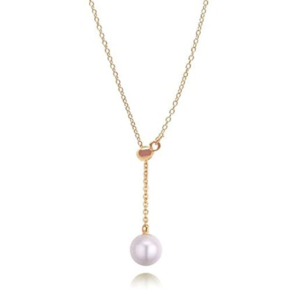 Adjustable Necklace with Pearl Drop