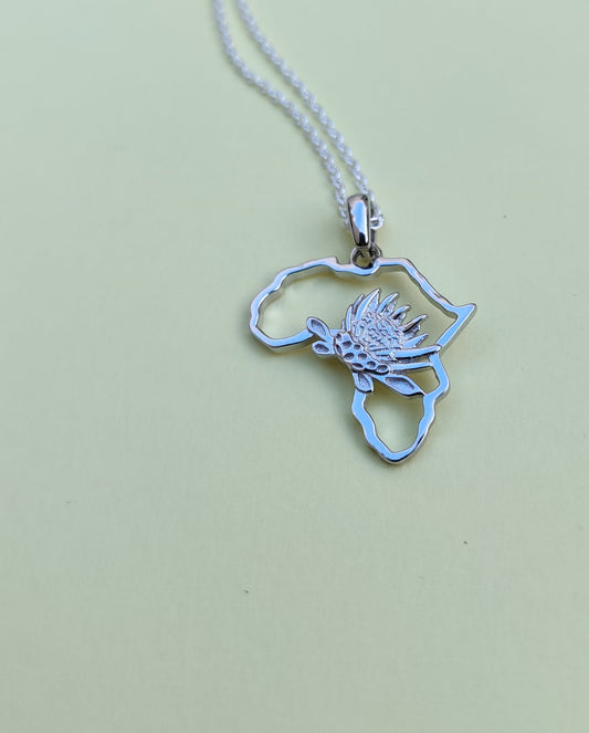 Protea Africa pendant with chain