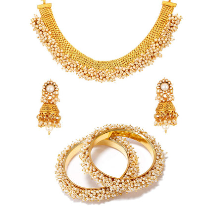 Gold and Pearl Matching Indian set