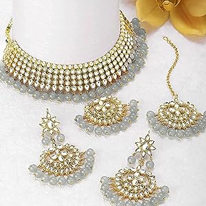 Gold & Turquoise Indian Jewellery set