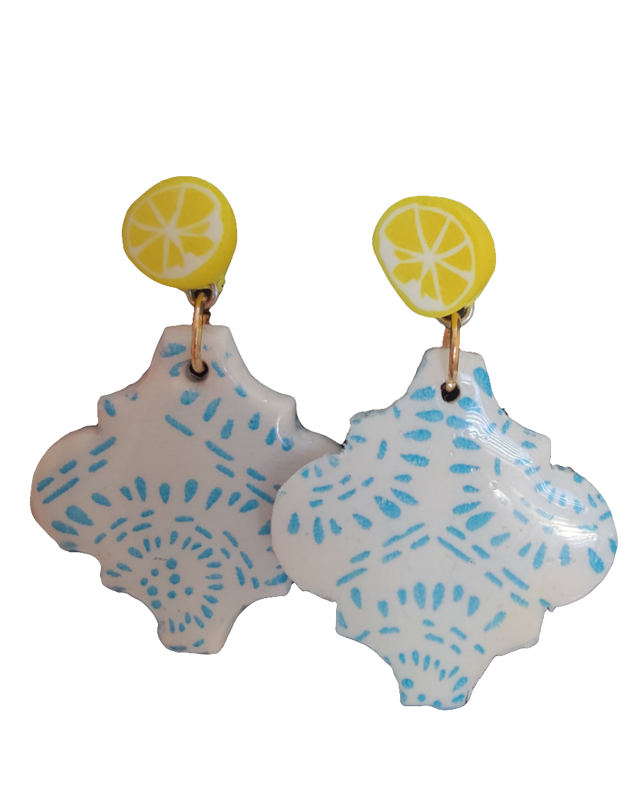 Lemon Twist Tiles Earrings