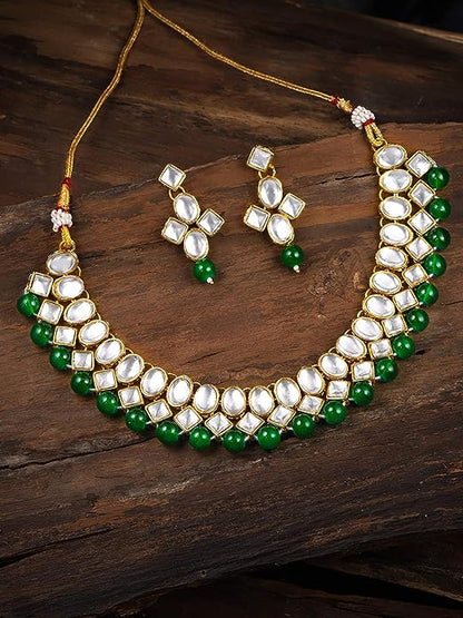 Green Traditional Kundan Combo