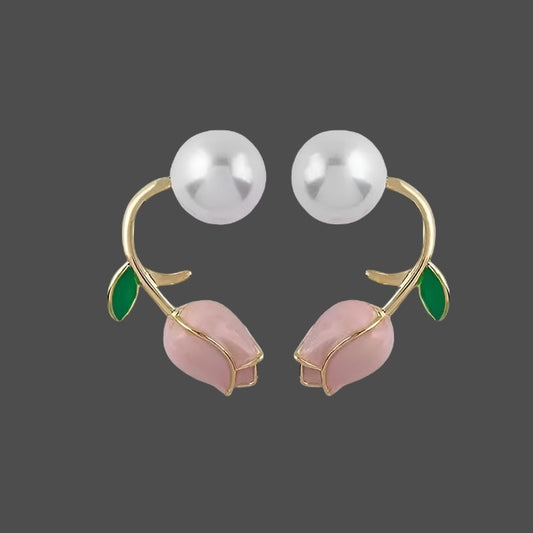 Pearl & Tulip Jacket Earrings